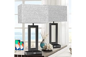 22 inch Tall Touch Control Table Lamp with 2 USB Ports