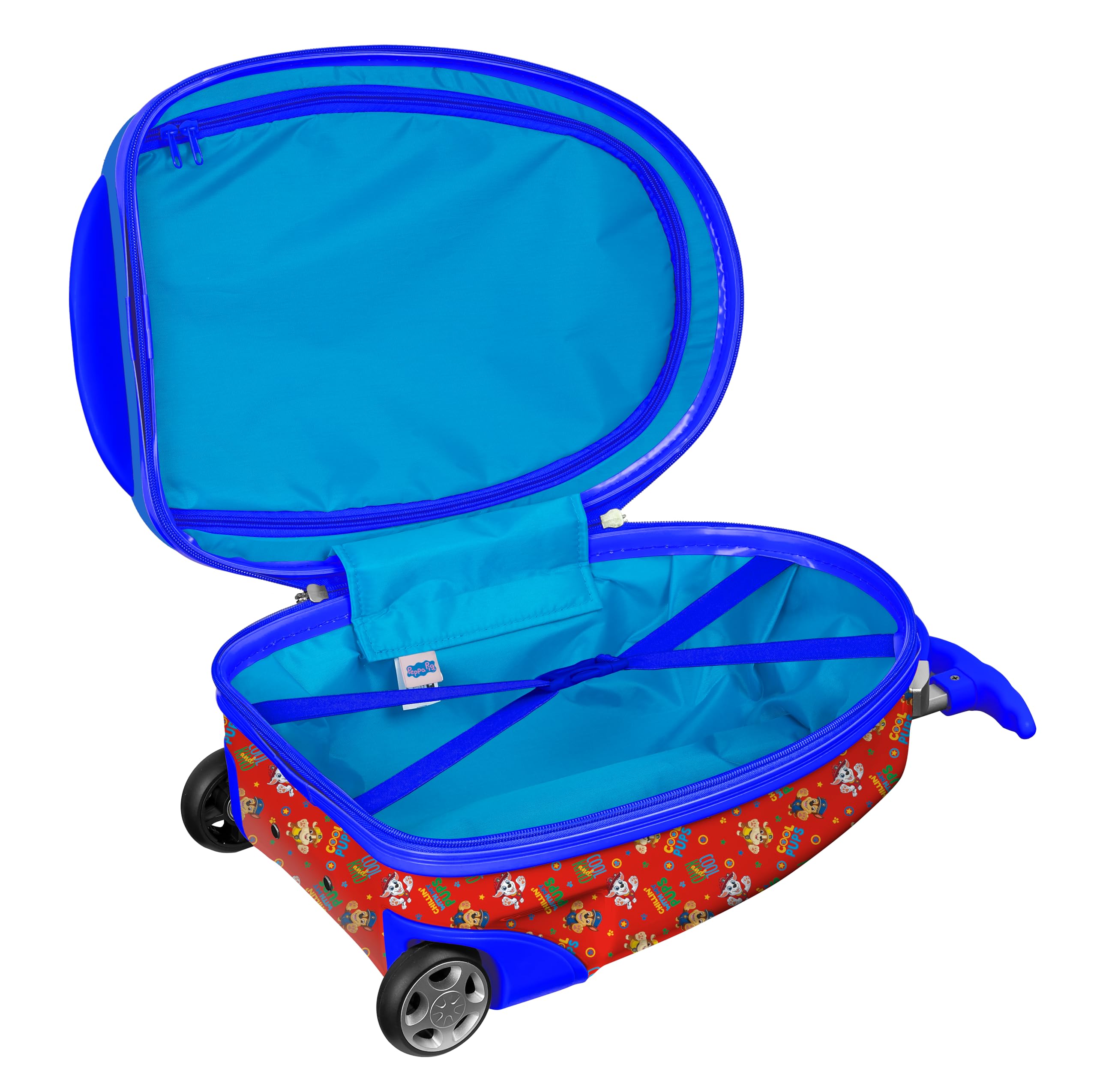 PAW PATROL COOL - Trolley da cabina da 16 pollici, valigia con ruote, lucchetto di sicurezza, valigia leggera, 28 x 23 x 43 cm, Rosso/blu, M, Casual
