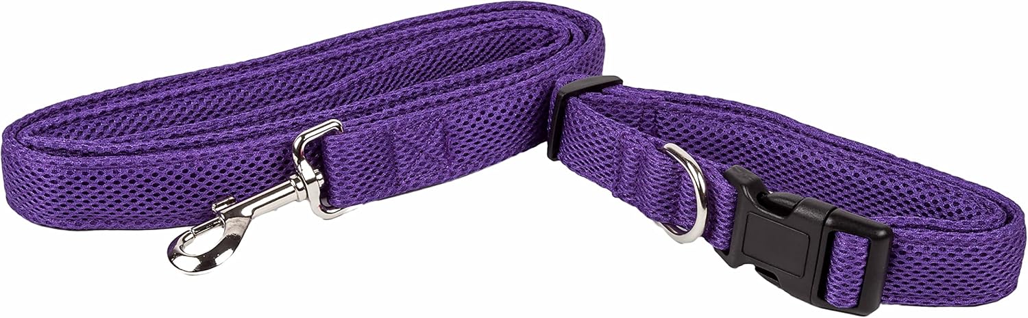 Pet Life ® 'Aero Mesh' 2-in-1 Dual Sided Comfortable and Breathable Adjustable Mesh Dog Leash and Collar Combination