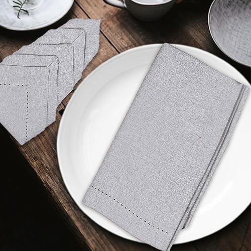 Miniatura 7 de Servilletas de tela de primera calidad, 100% algodón, suaves y duraderas, ideales para comedor, restaurante, bodas y eventos, 18 x 18 pulgadas,