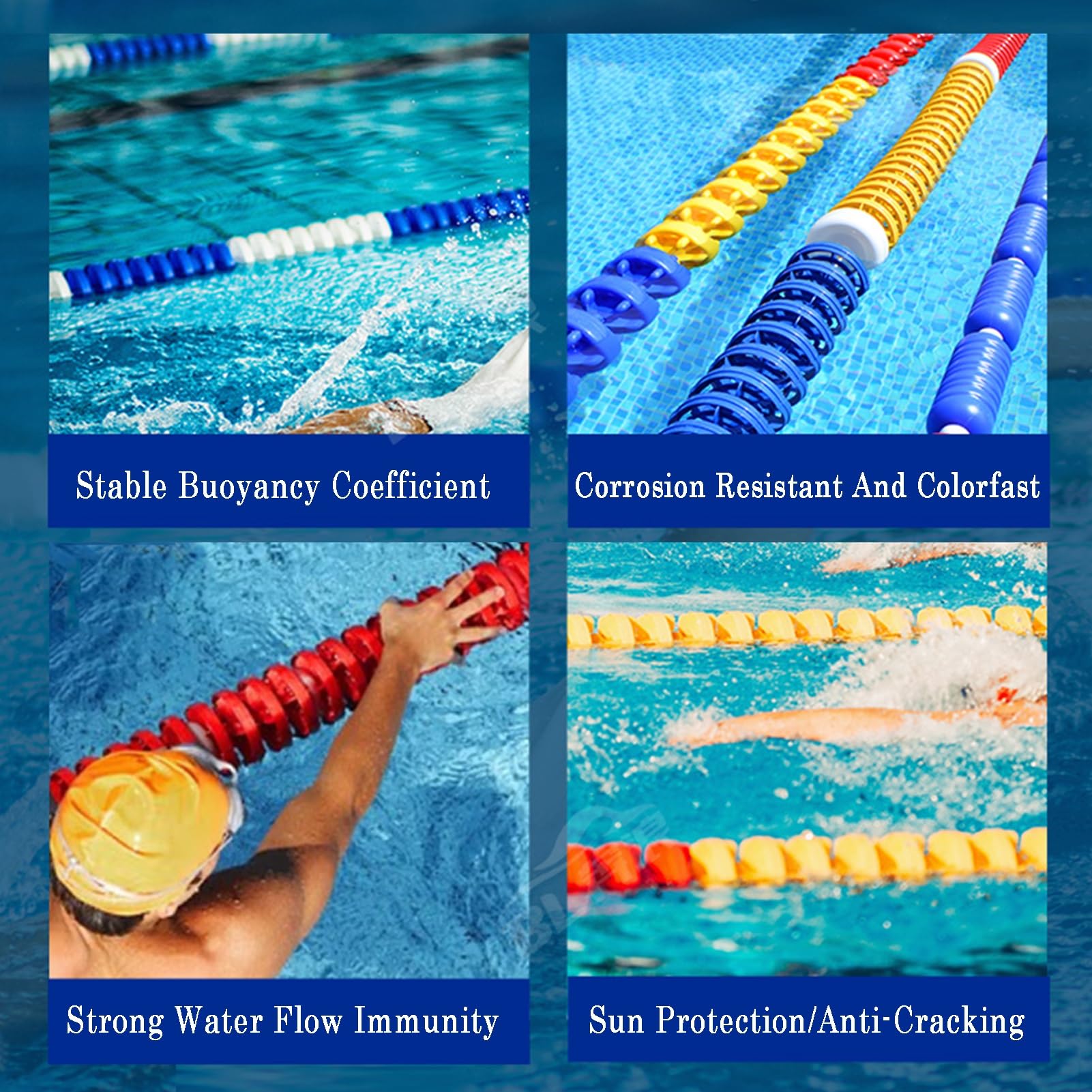 Schwimmende Sicherheitsboje für Schwimmbahnen – Robuste spiralförmige Boje (1 m) für mehr Sicherheit und optimale Bahnführung
