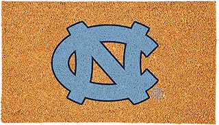 Team Sports America NCAA University of North Carolina Natural Coir Doormat | Official Full Color Team Logo | 28 x 16 Inches | Non Slip Back | Front Door Welcome Floor Mat | Indoor Outdoor Entrance Rug