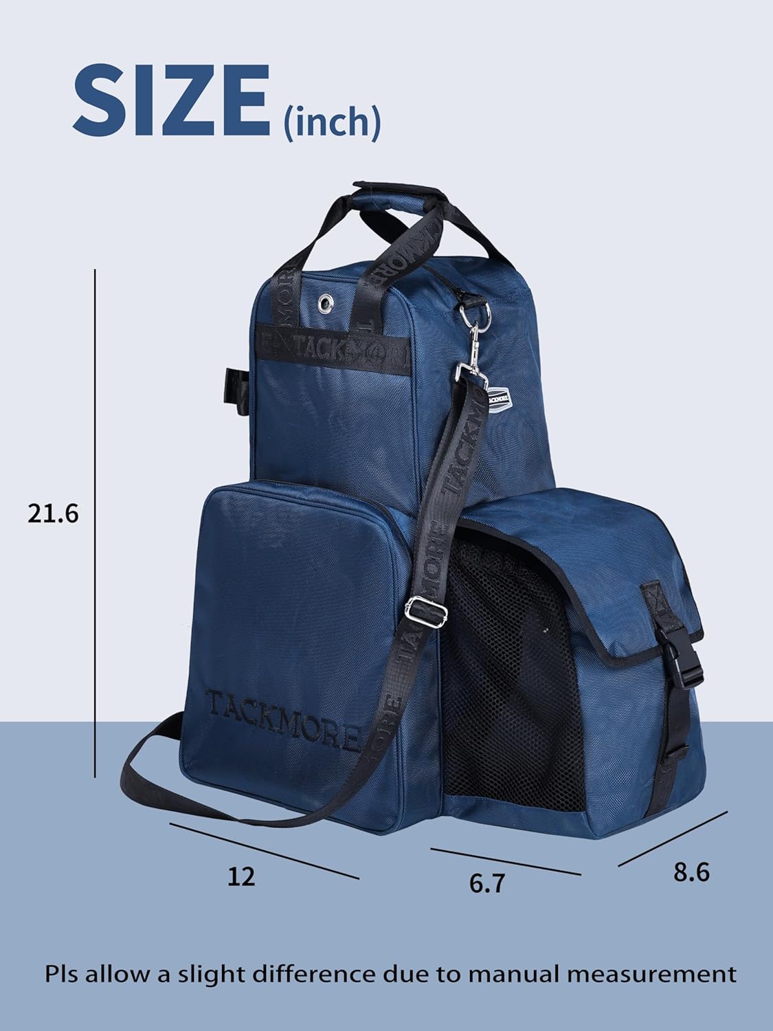 Tackmore Horse Riding Boot Carry Bag, Equestrian Boot Bag, Multi-Functional Storage Keep Rider's Gear & Accessories Secure