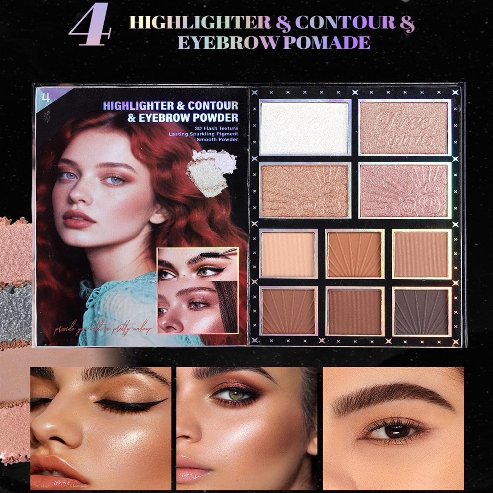 Palette Di Ombretti Ombretti 48 Colori Stile Libro | Palette Per Illuminante Fard E Rossetto Per Uso Quotidiano Feste Viaggi Vacanze Compleanni Scatti Fotografici Lavoro