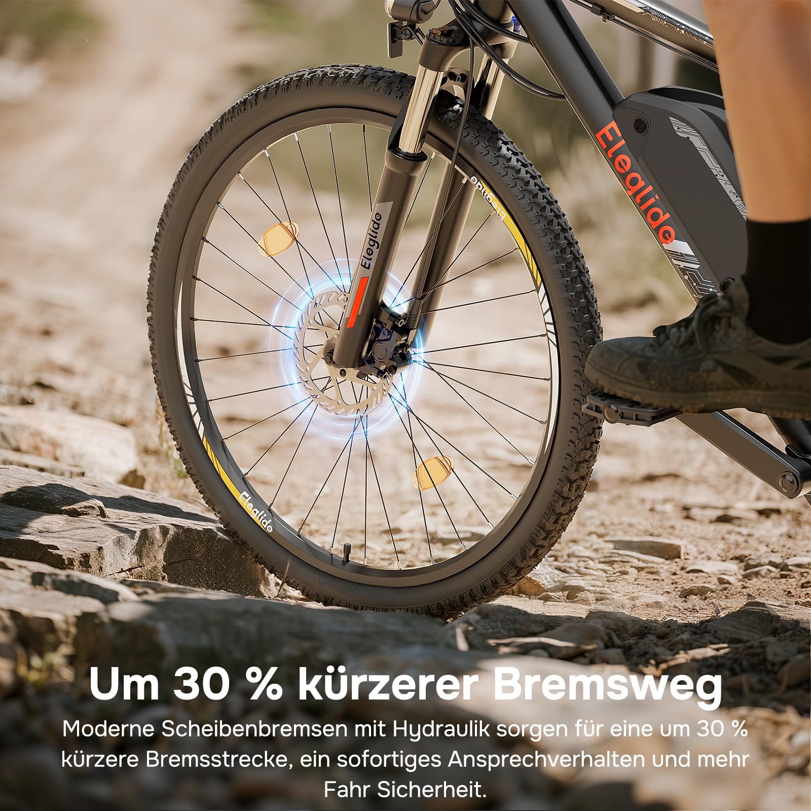 Eleglide E Bike, 27,5/29 Zoll E-Bike Herren Damen mit Hydraulische Scheibenbremse, 36V 18Ah Akku, Reichweite bis zu 150 KM, Offroad E-Mountainbike, 21 Gänge Elektrofahrrad, Mopride 2