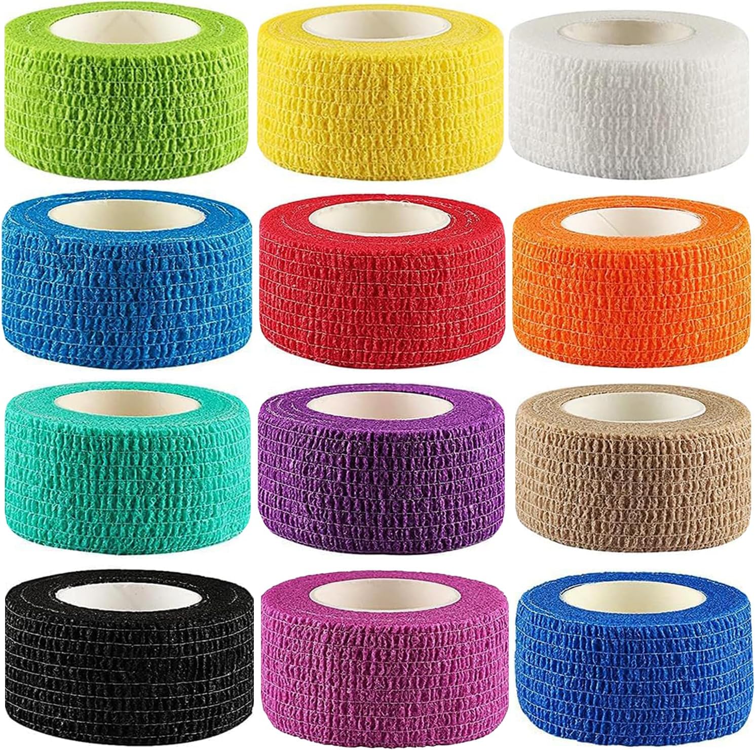 12-Pack 1” x 5 Yards Self-Adhesive Bandage Wraps for Pets & Sports 12-Pack 1” x 5 Yards Self-Adhesive Bandage Wraps for Pets & Sports