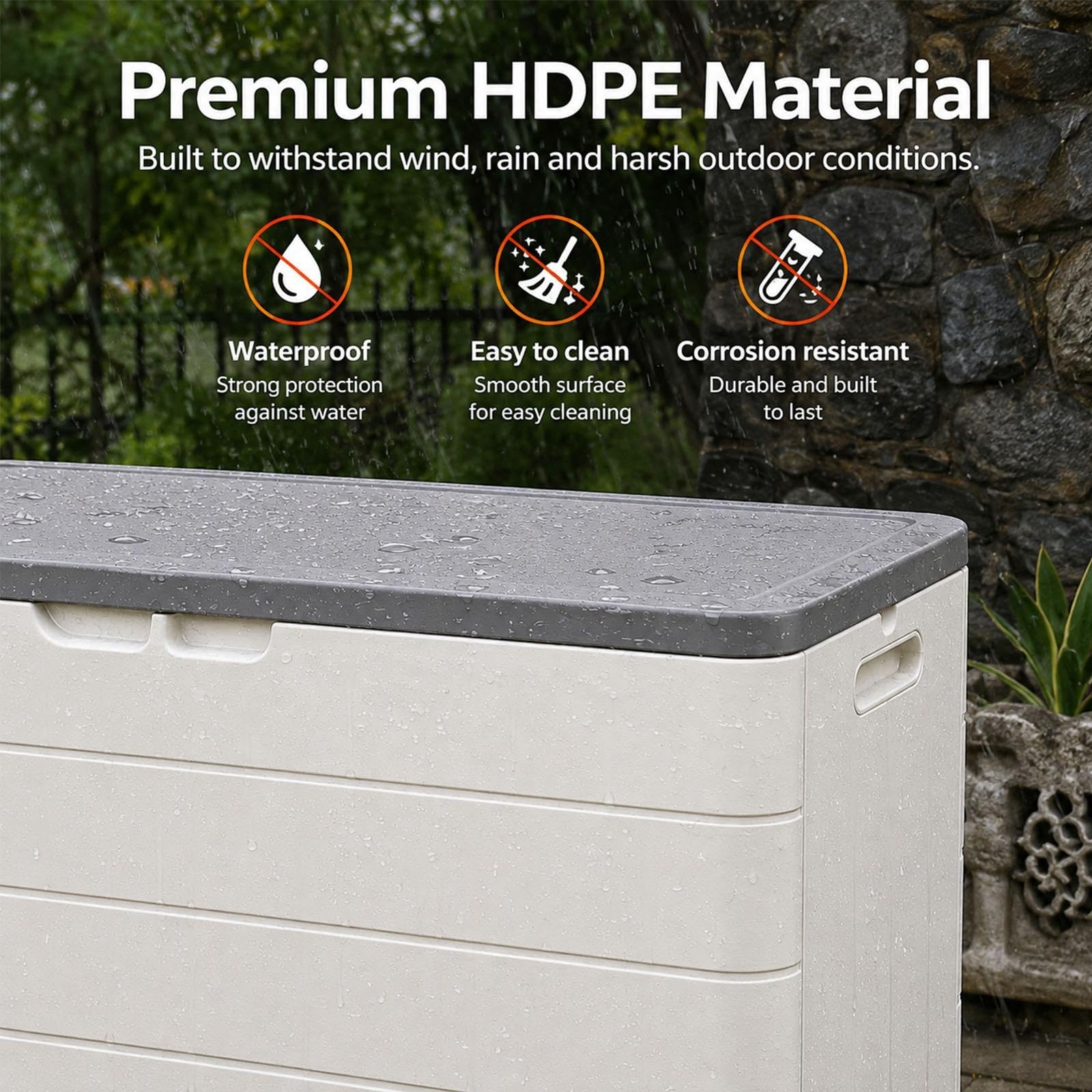Générique Coffre de rangement en résine pour terrasse, outils et piscine