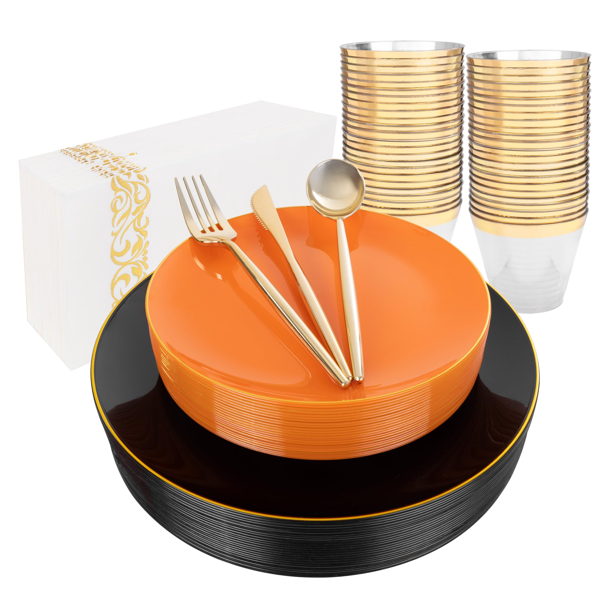 MirthMood Disposable Plates - 210 Pcs Party Supplies -11