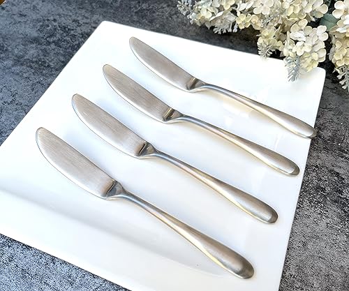 Miniatura 9 de Juego de 4 cuchillos de mantequilla, cuchillo de paté esparcidor de queso, cuchillas gruesas y suaves, fuerte para esparcidores de mantequilla,
