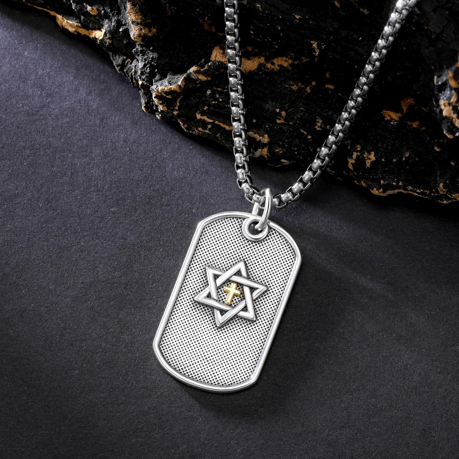 Star of David Necklace 925 Sterling Silver Jewish Star Pendant Jewelry Gifts for Men Women - Image 3