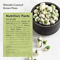 Vista 3 de NUTS U.S. - Guisantes verdes recubiertos de Wasabi, crujientes y picantes en bolsa resellable (3 libras)