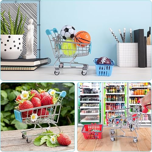 Miniatura 3 de 134pcs Mini Cesta Cesta Miniatura Comida Bebida Botella Supermercado Metal Handcart Juguetes Casa de Muñecas Tienda Cosplay Juego de Dollhouse