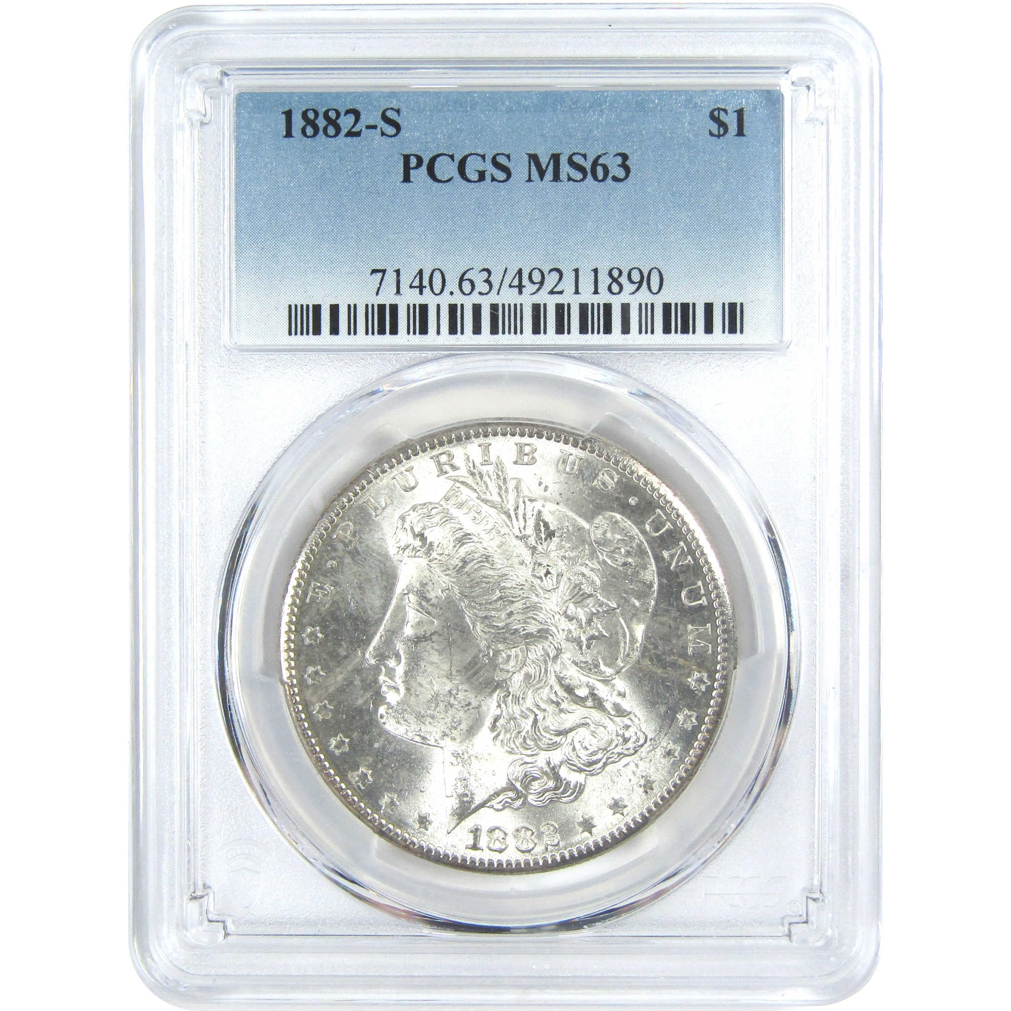 1882 S Morgan Dollar MS 63 PCGS Silver $1 Uncirculated Coin SKU