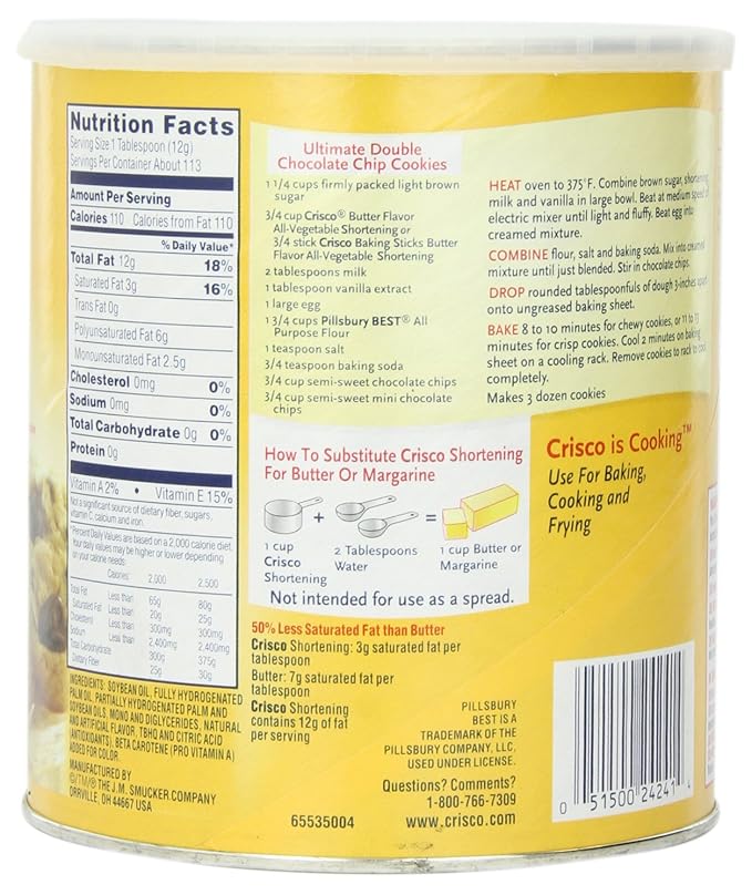 Crisco Butter Flavor All Vegetable Shortening, 48 oz.