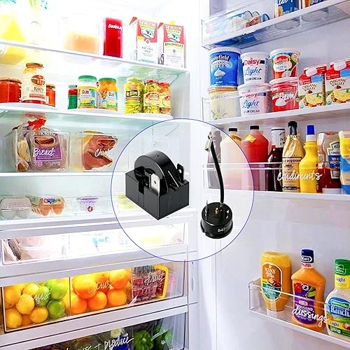 Miniatura 6 de Aopin Compresor de congelador térmico de 2 pines 16 HP 125 W 22 ohmios, protector de sobrecarga térmica + relé de arranque PTC, pieza de repuesto