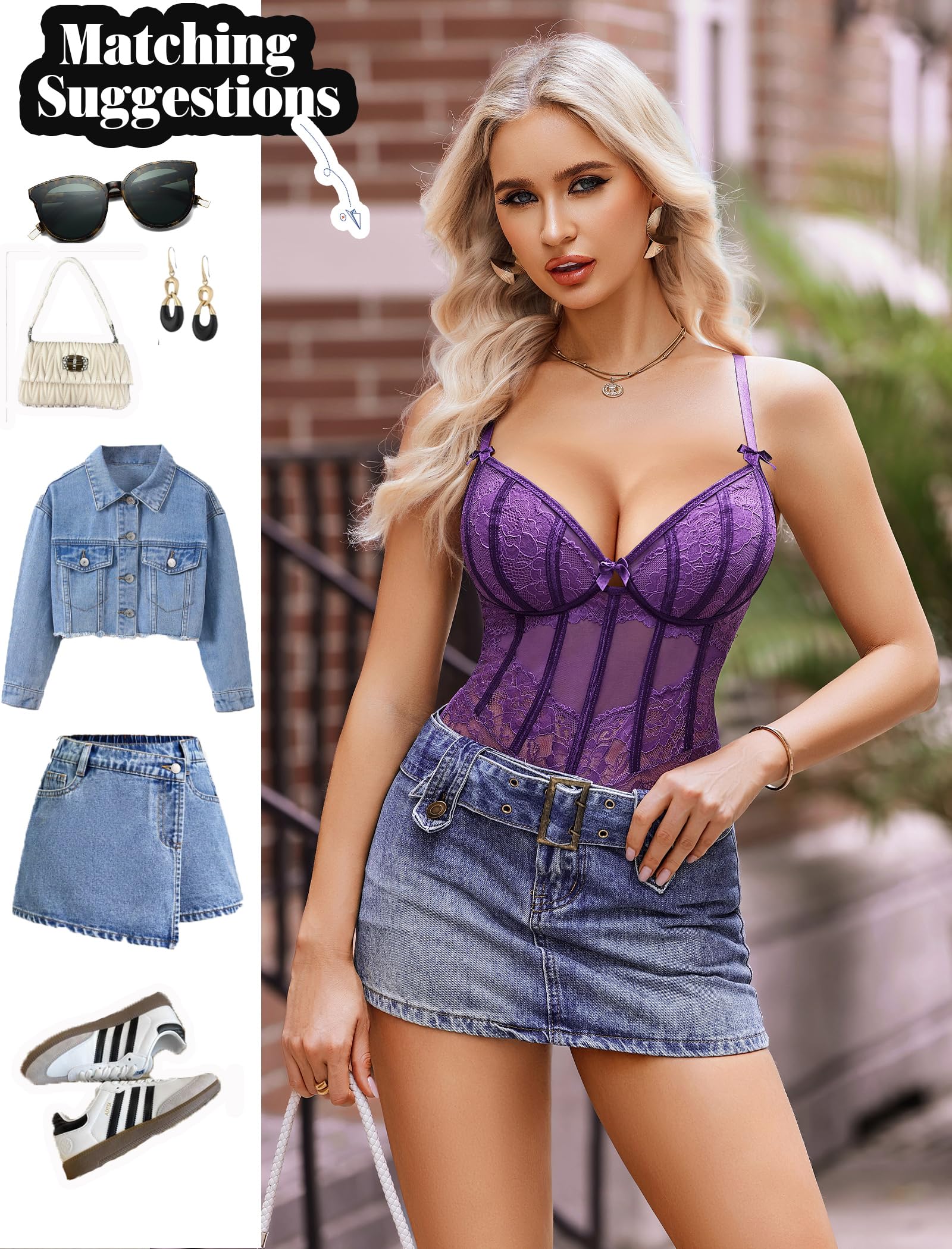 Avidlove Lingerie for Women Lace Bodysuit V Neck Body Suits One Piece Floral Teddy Lingeries Sexy Mesh Top Wireless Babydoll: XX-Large Navy Blue