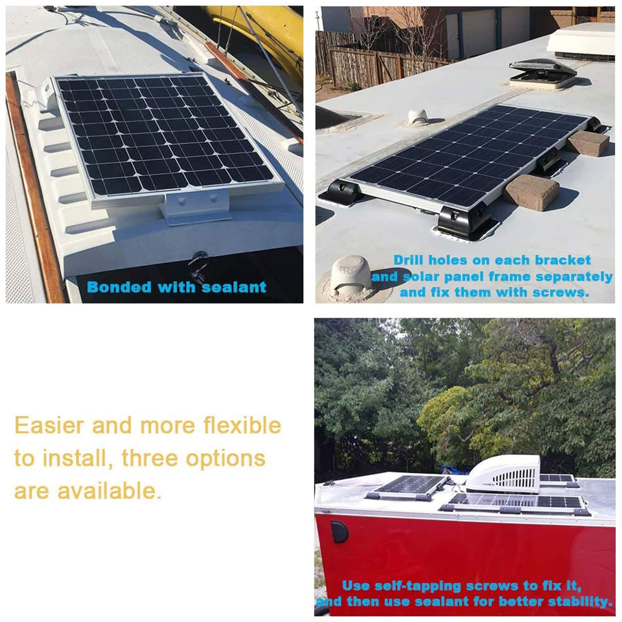 Buy Solar Panel Brackets Black ABS Solar Panel Mounting Brackets 7 DrillFree Corner Bracket