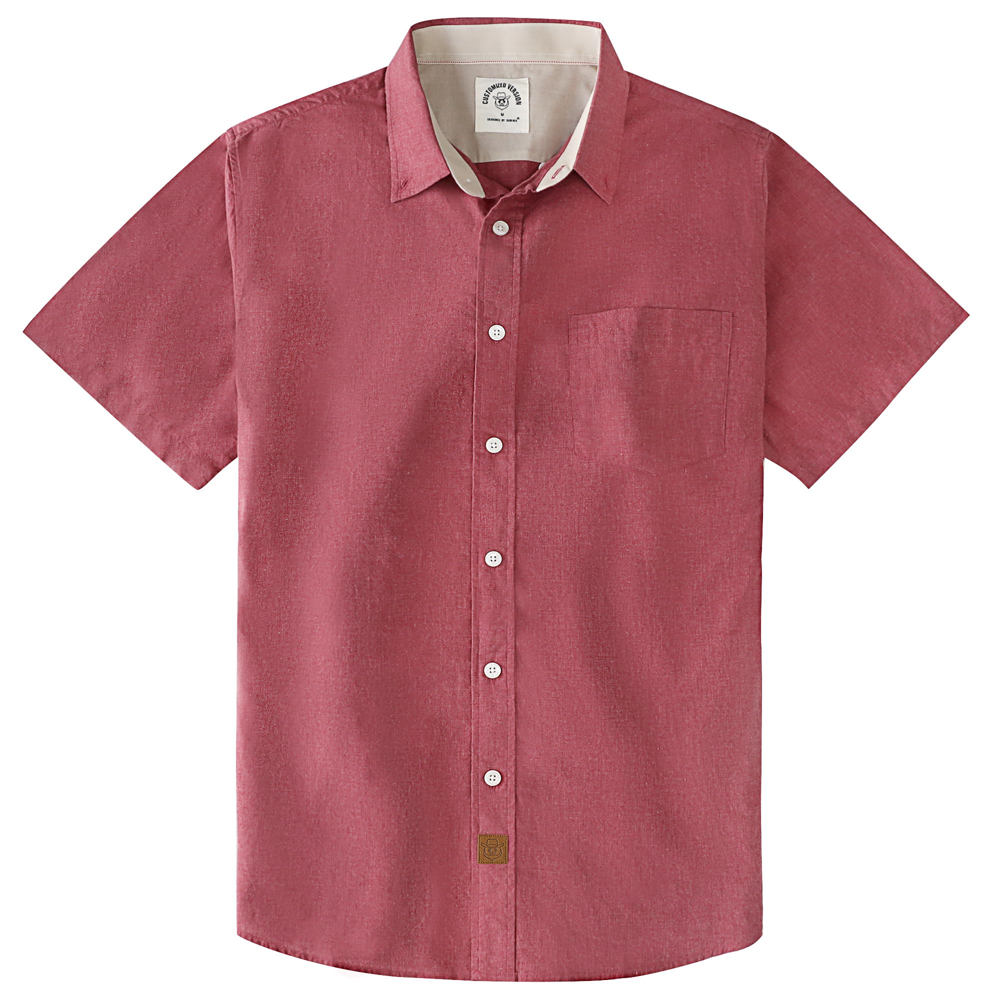 Dubinik® Camicia Uomo Manica Corta Casual con Bottoni Camicia Maniche Corte Uomo 100% Cotone Regular Fit