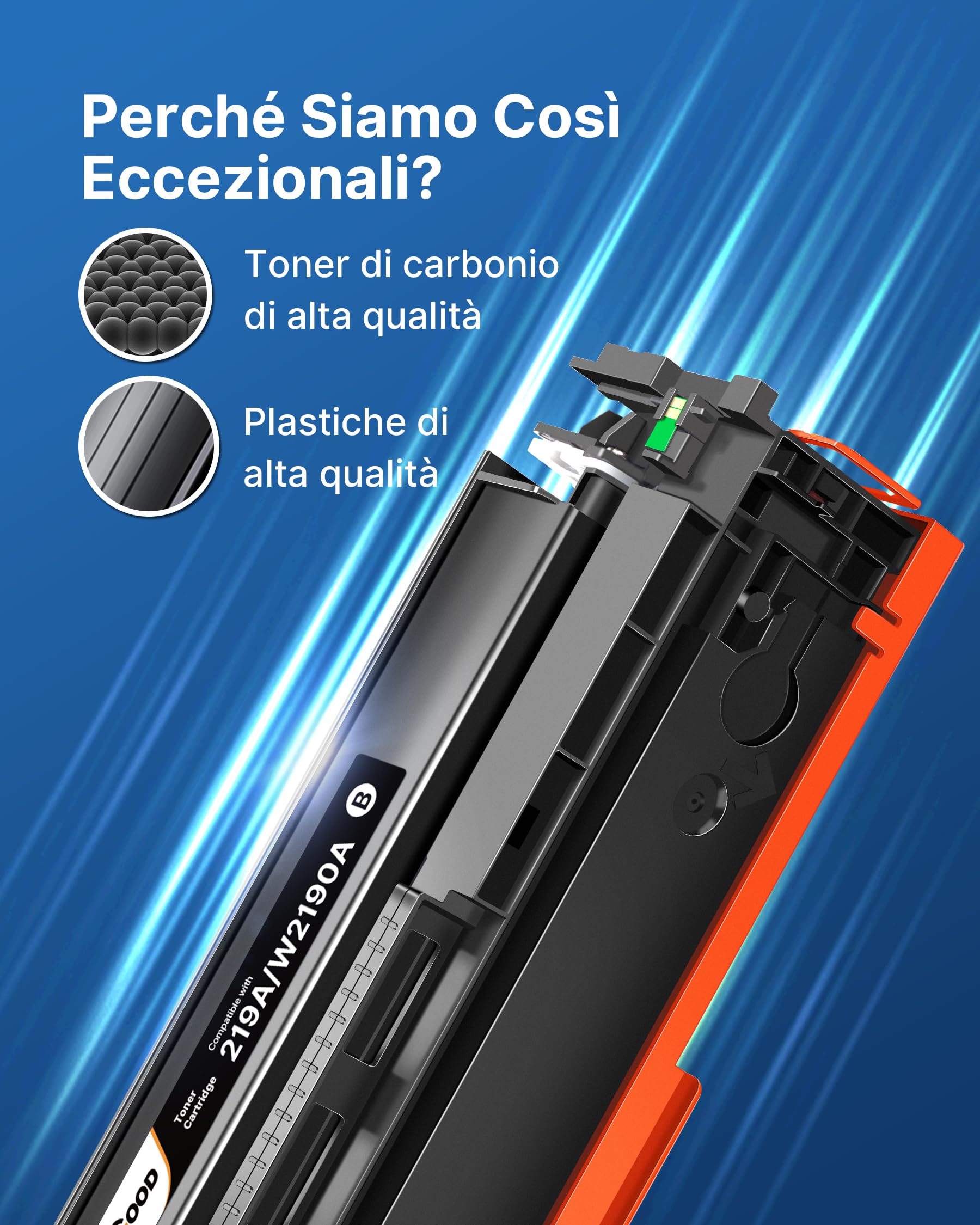 VIPGOOD 219A W2190A toner (CON CHIP) Compatibile per HP 219X 219A (1Nero) | Compatibili per HP Color Laserjet Pro MFP 3302FDW 3302FDWG 3302SDWG 3302FDNG 3202DW 3302SDW 3302FDN 3202DN 219A W2190A 219X