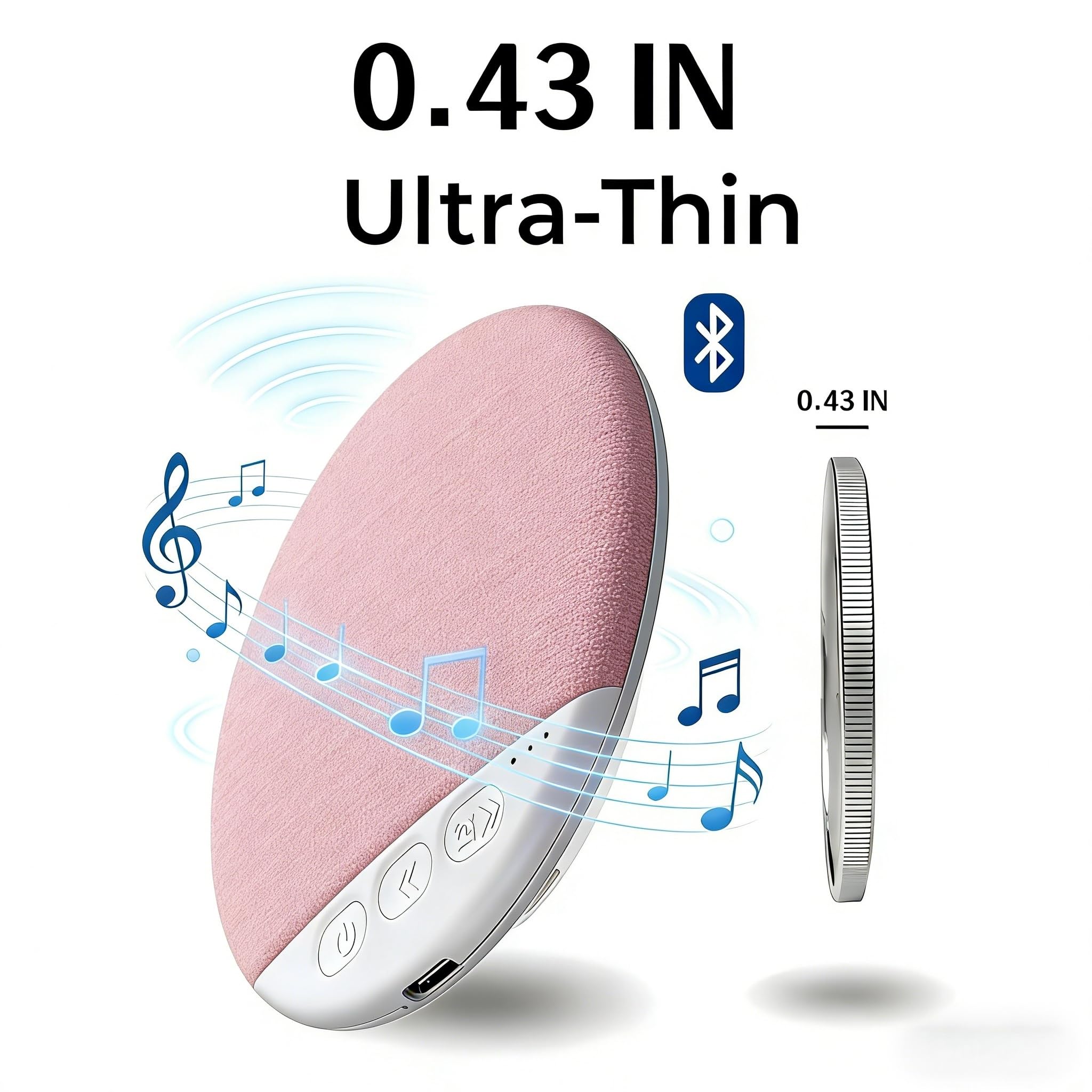 2026 New Bluetooth Pillow Speaker for Sleeping, Under Pillow Speaker with Sleep Timer & White Noise, Thin Speaker for Bed, Hi-Fi Sound, 48H Battery, Type-C, Private Listening for Adults & Kids — view 7