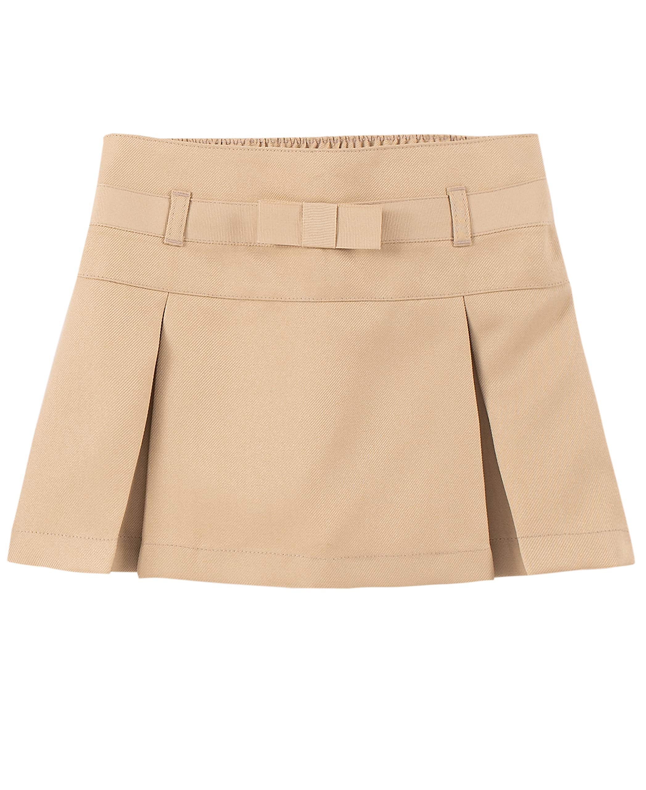IZOD Girls' School Uniform Scooter Skort, Khaki Pleated, 2 Years