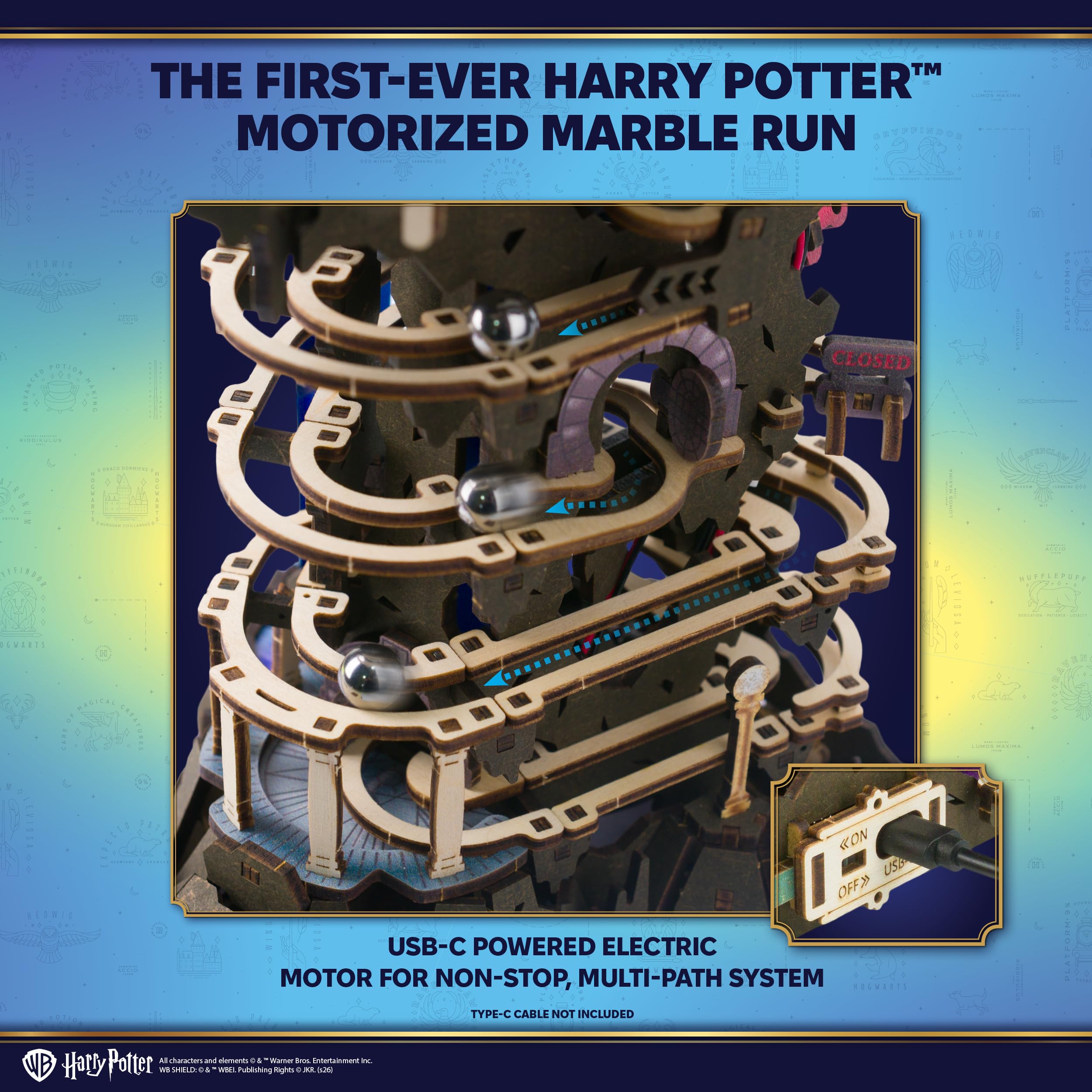 UGEARS Harry Potter Gringotts Bank Marble Run 3D Puzzle - Drewniane Puzzle 3D dla Dorosłych, Mechaniczny Zestaw Modelarski DIY, Kreatywny Zestaw Konstrukcyjny, Łamigłówka Drewniane Modele