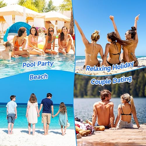 Miniatura 6 de 2 paquetes de flotadores inflables para piscina para adultos, sillas flotantes 4 en 1, accesorios inflables para piscina, fideos, juguetes de