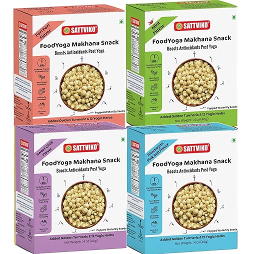 Roasted Makhana Healthy Snacks Combo Variety Pack Peri Peri + Pudina + Sweet Chilli + Barbecue (4x40 gm) | Lotus Seeds, Fox Nuts | Gluten Free | Organic Indian Food (Variety 2)
