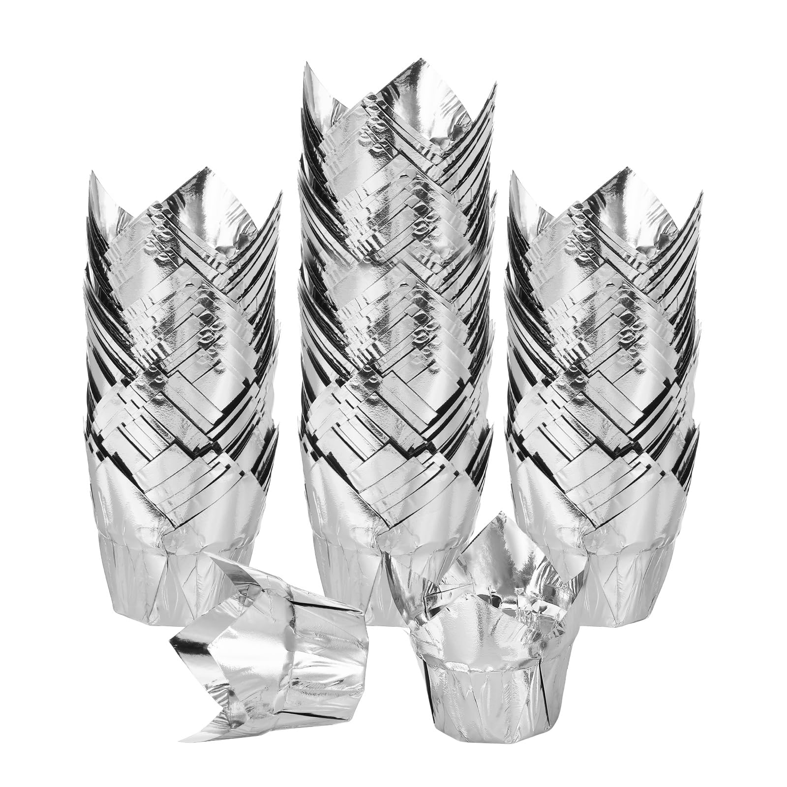 Caissettes cupcakes en aluminium argenté pour réussir facilement la déco de vos fêtes