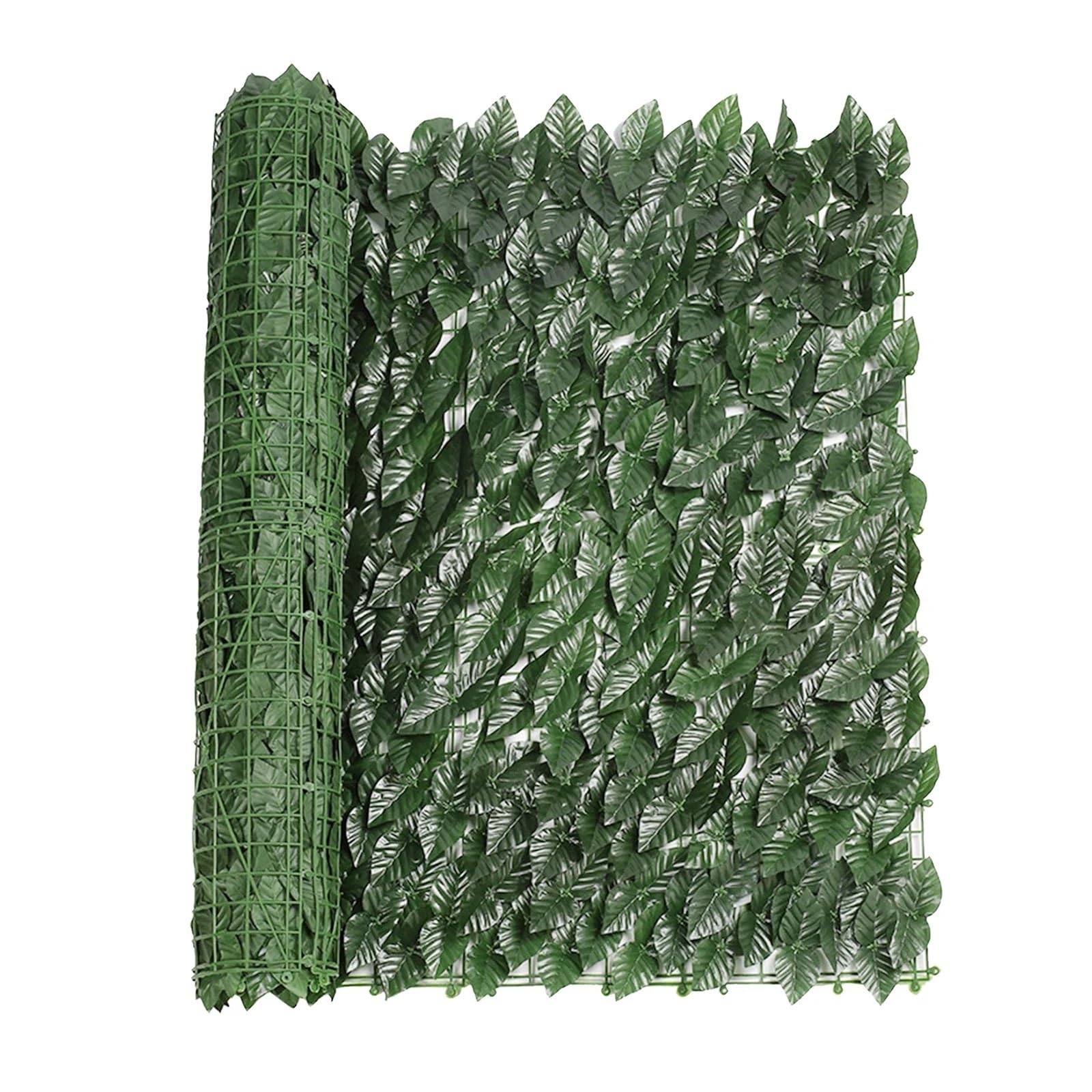 Artificial Leaf Privacy Fence Roll Wall Landscaping Expand Wood Trellis Screen Hedge for Outdoor Garden Backyard Balcony(0.5x3.0M A)