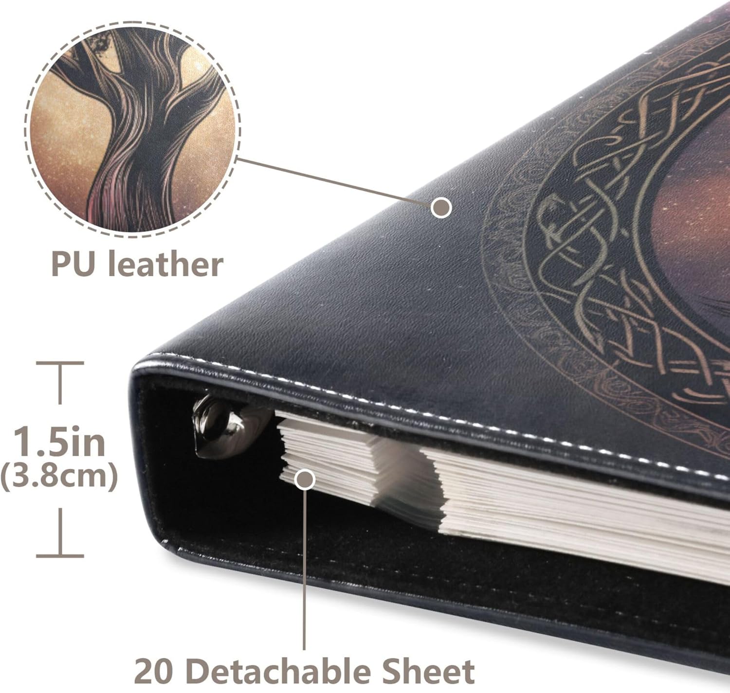 Tree Of Life Photo Album Self Adhesive Pages Large Self-Stick Page Picture Album Leather Cover, Hand Made DIY Albums Holds 2x3 4x6 5x7 6x8 Photos (7.8” x 10.6” 40pgs)