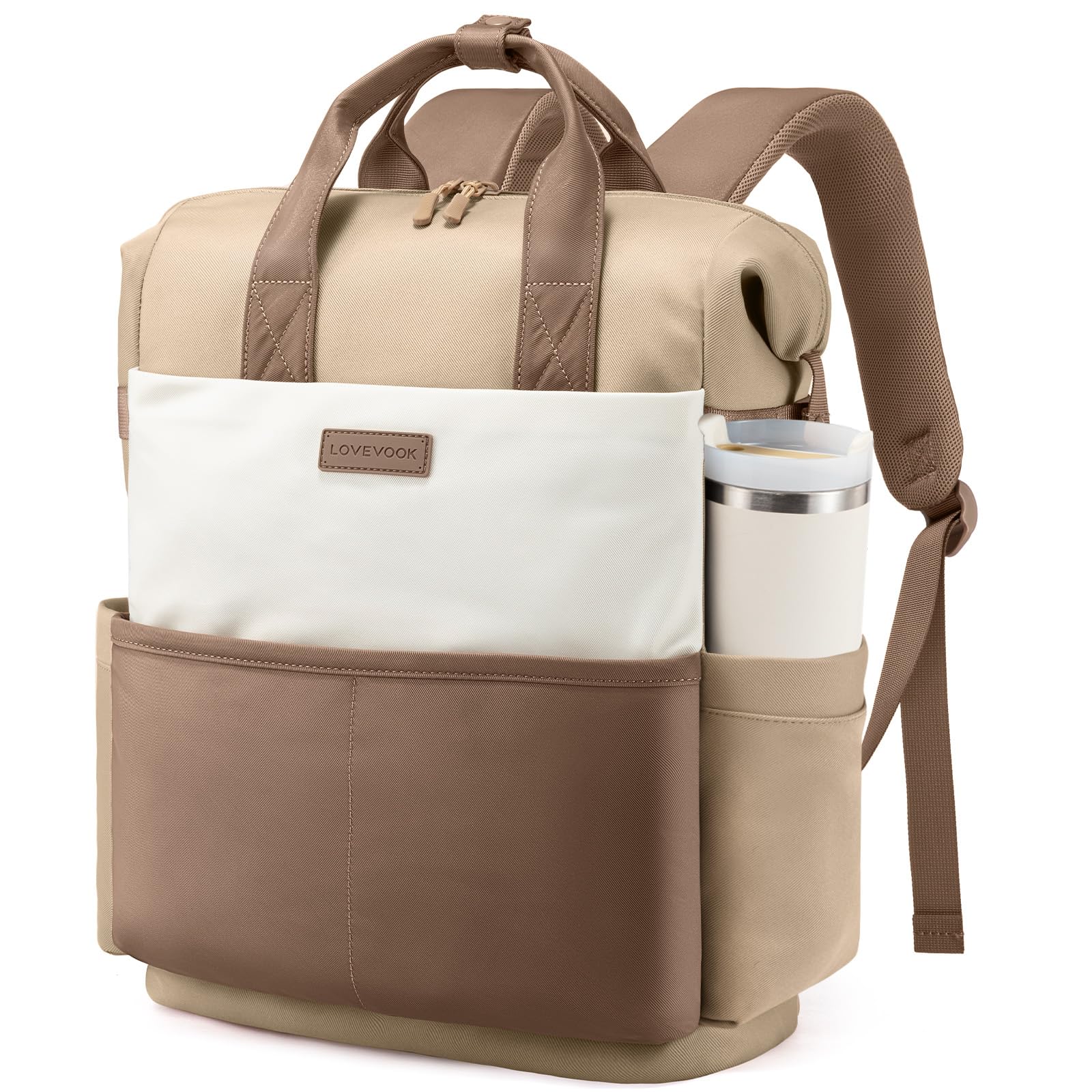 LOVEVOOK Rucksack Damen, Groß Laptop Arbeitstasche Schulrucksack | Wasserdicht Tagesrucksäcke Backpack Women für Trinkflaschen, Lehrertasche Reiserucksack für Uni Büro