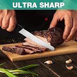 HAUSHOF Steak Knives Set of 6, Serrated Steak Knives, Premium Stainless Steel Steak Knife Set with Gift Box, Black Handle