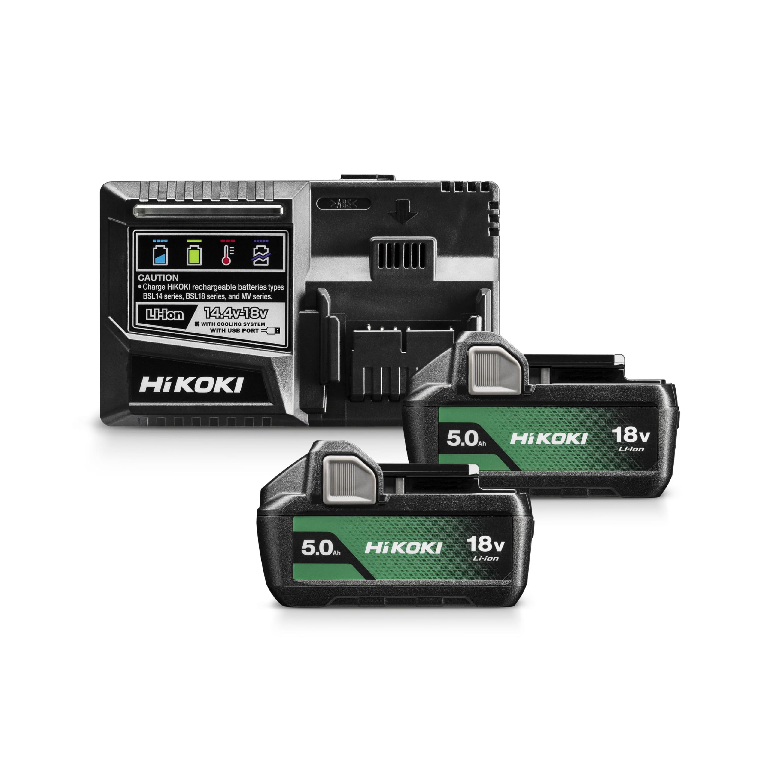 Hikoki 2 baterías 18V 5.0Ah BSL1850MA + cargador UC18YSL3