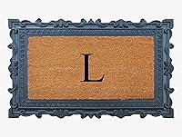 Vista 19 de A1HC - Felpudo con monograma de goma natural y fibra de coco de 24 x 36 pulgadas para puerta delantera, antidesprendimiento, duradero, para entrada