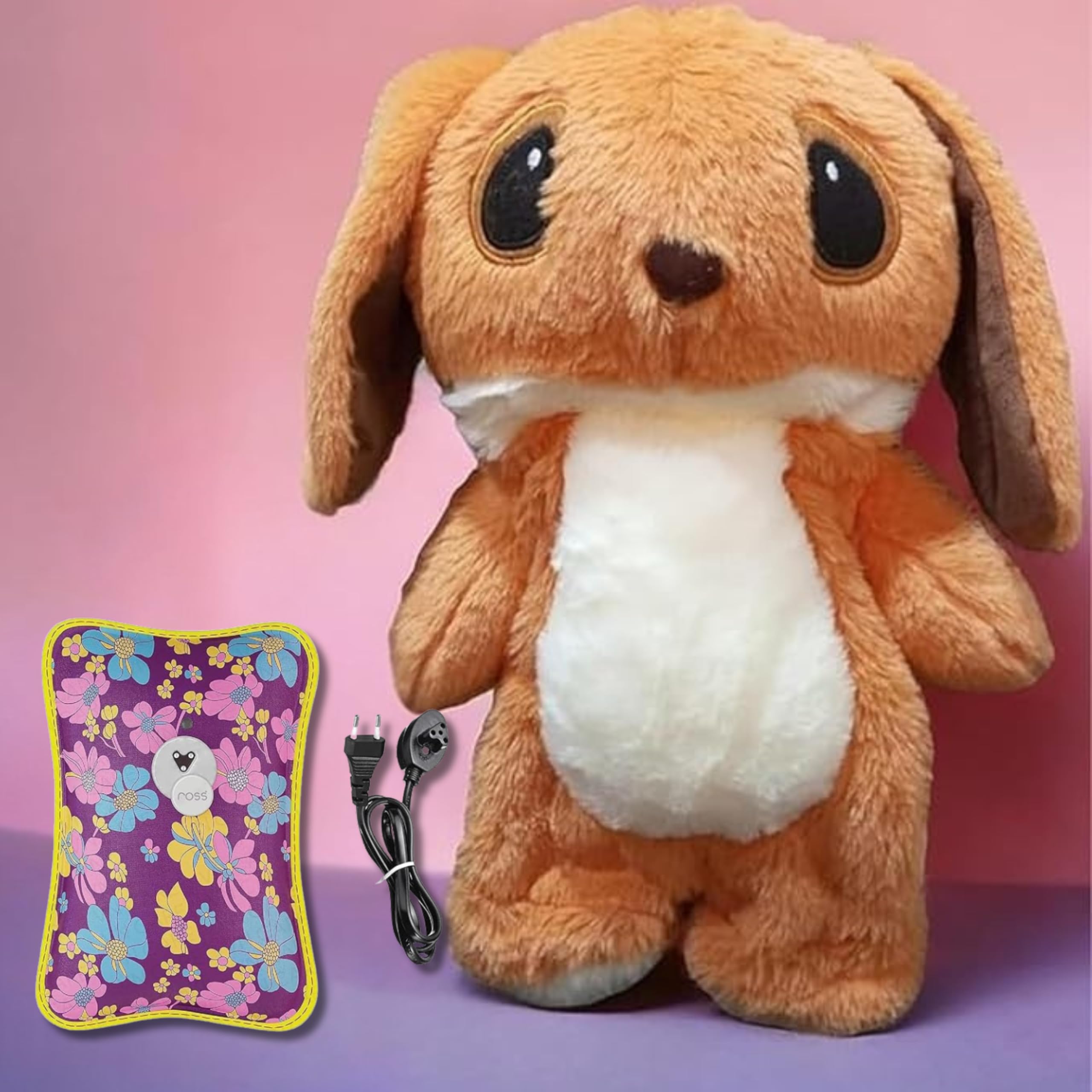 ZEXSAZONE Soft Plush Teddy Bear Hot Water Bottle β Cute & Cozy Stuffed Toy Style Cover for Kids & Adults | Relieves Pain, Cramps & Provides Warmth | Perfect Winter Gift, Birthday & Valentine Present