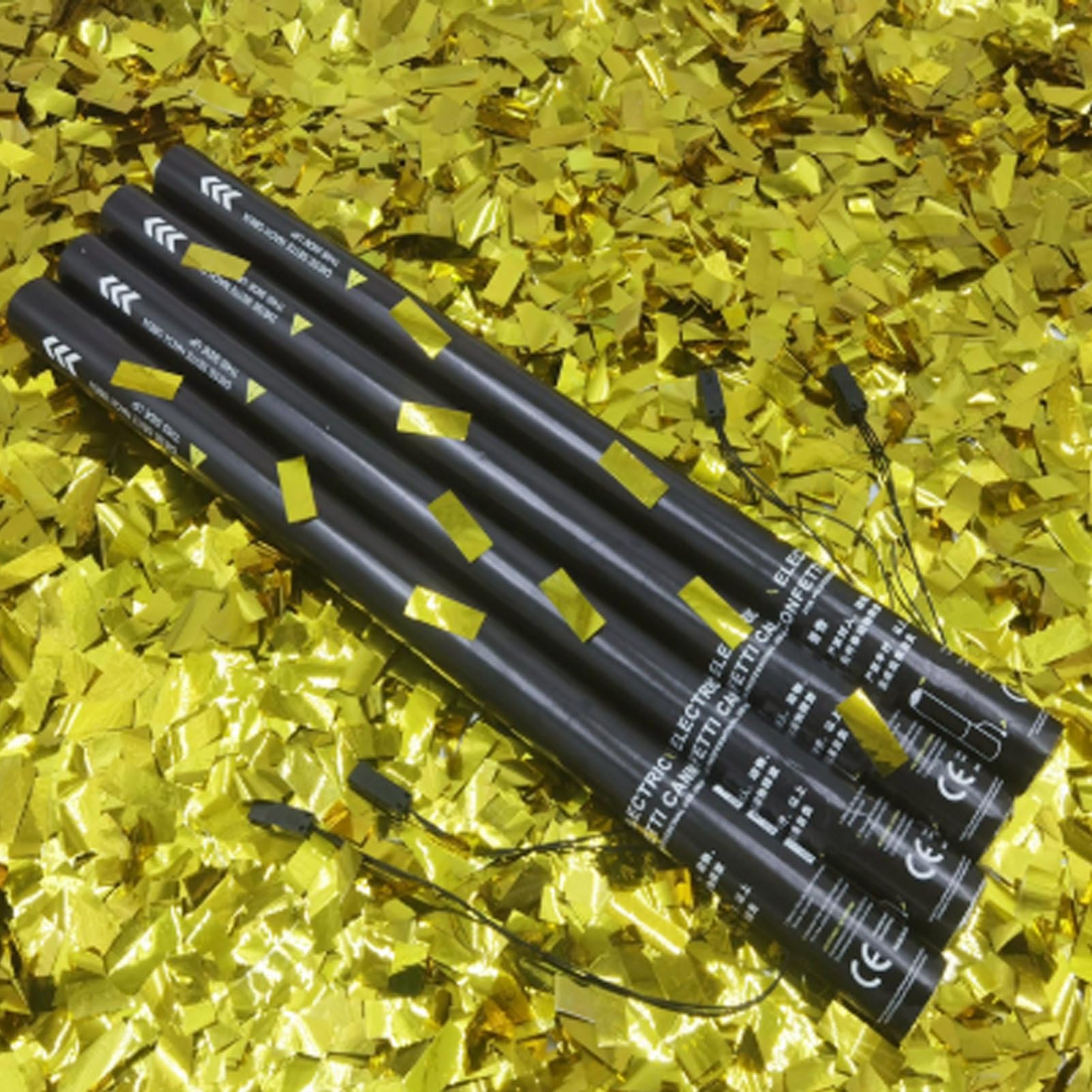 Pvxa 25pcs Coloured Party Poppers,Wireless Confetti Launcher Cannon,Professional Bar Atmosphere Confetti Jet Machine,for Special Event, Parties GoldSequins
