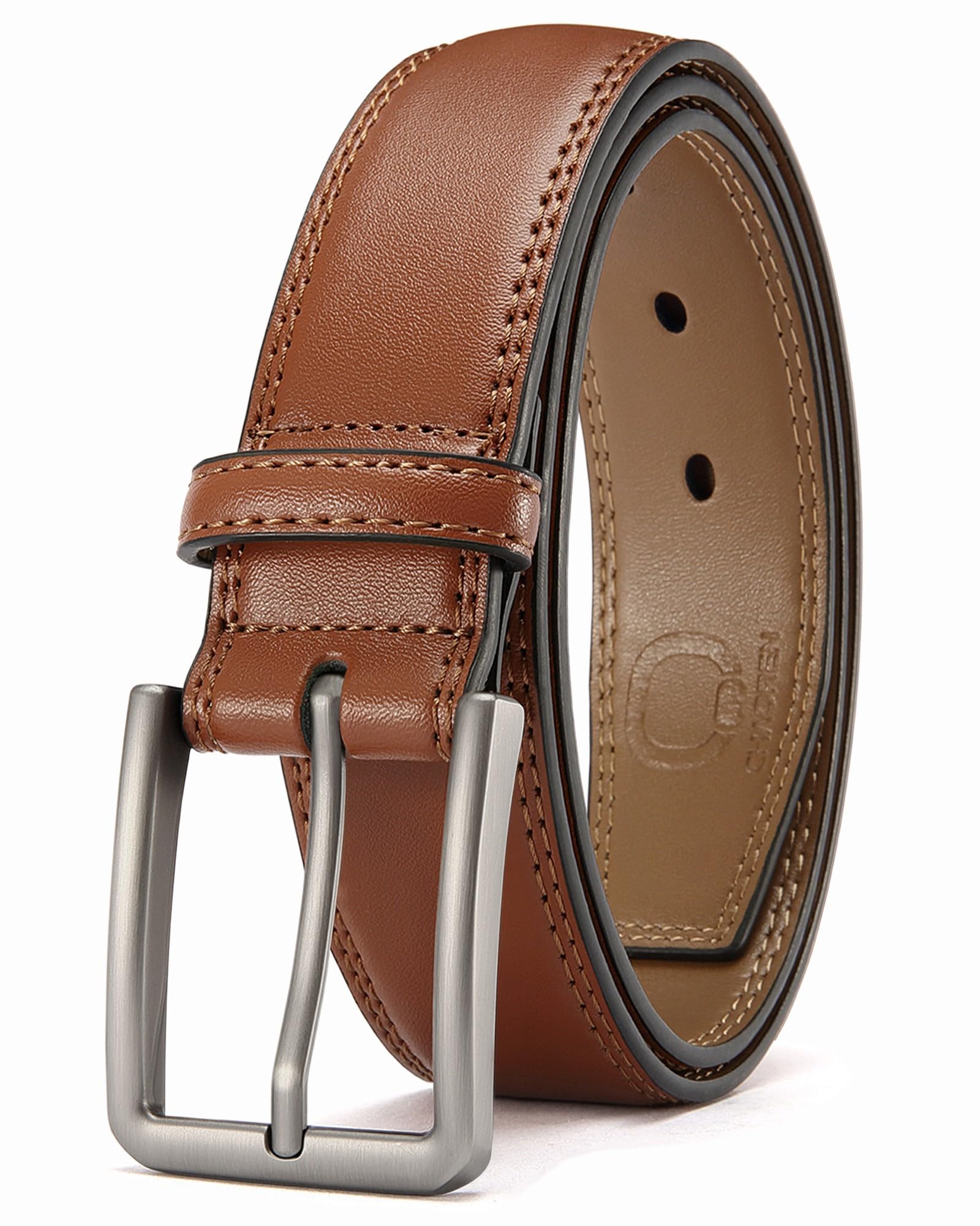 CHAOREN Leather Belts for Men - 1 3/8" Dress Belts Men - Considerate Gift for Work Business Casual Jeans