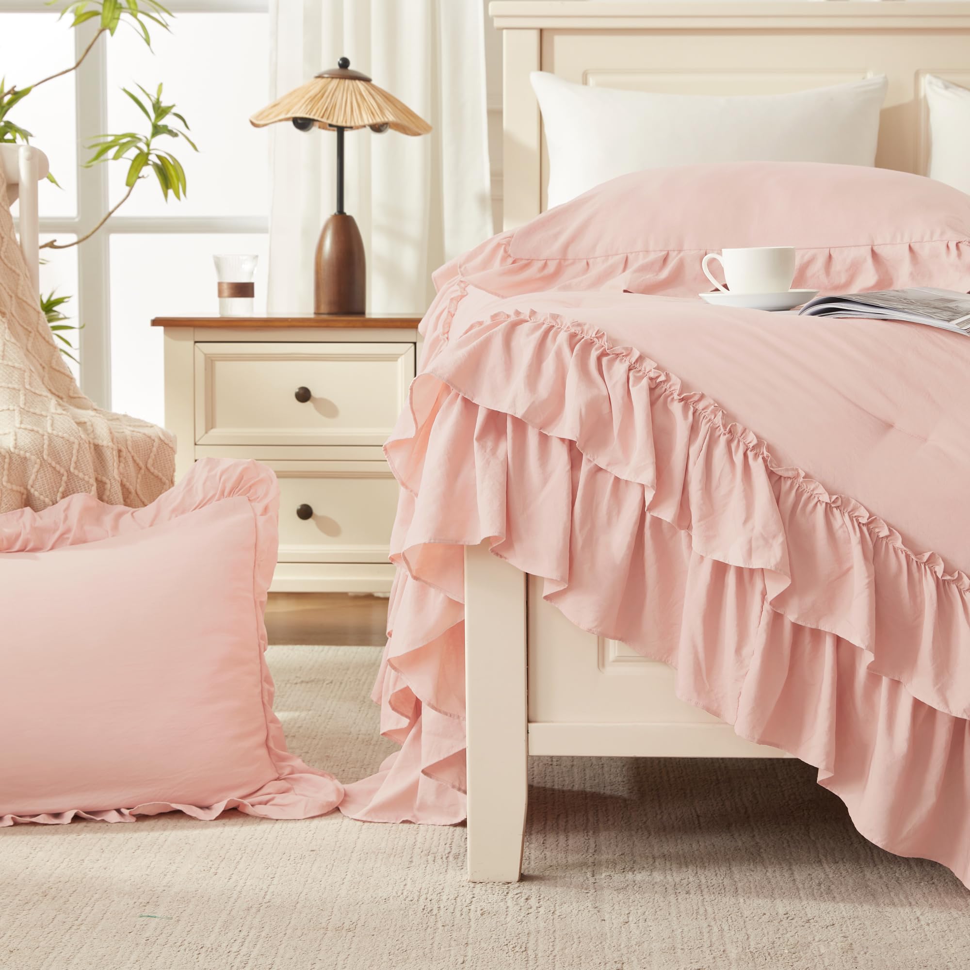 Amazon.com: Andency Blush Twin Size Comforter Set(66x90Inch), 2