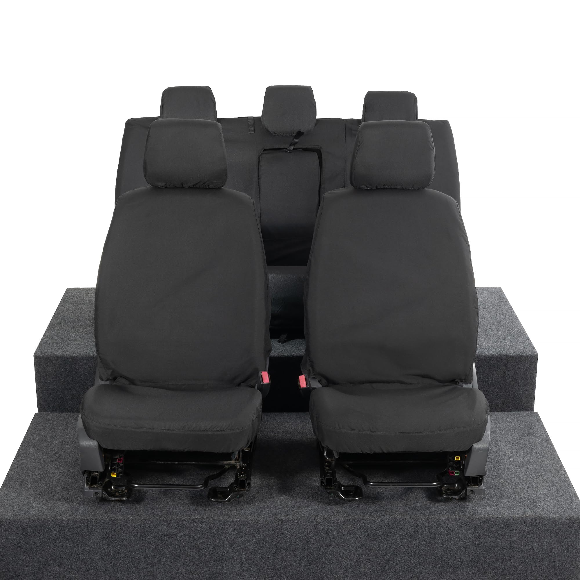 UK Custom Covers SC304B-305BAD11 Tailored Heavy Duty Waterproof Front & Rear Seat Covers Black - Fits Ford Ranger T8 Wildtrak (2018-2023)
