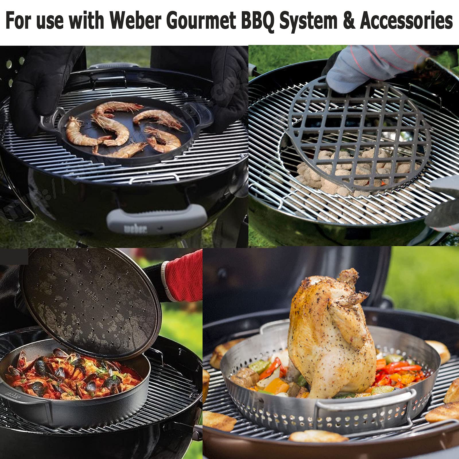 GriHero BBQ Grill Grates for er 8835 Gourmet BBQ System Hinged