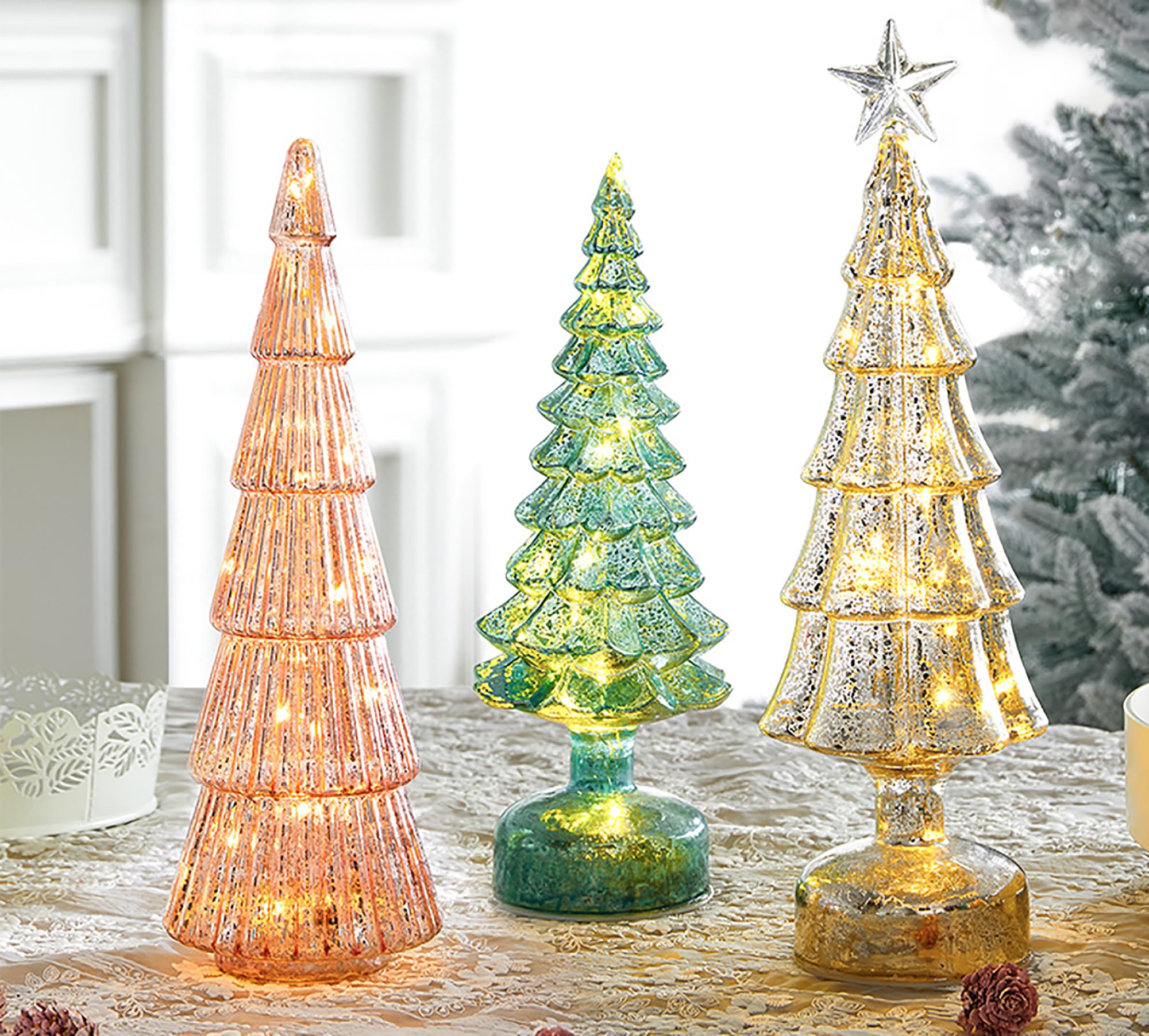 Amazon.co.jp: クリスマスツリーランプ クリスタルツリー ライト付き