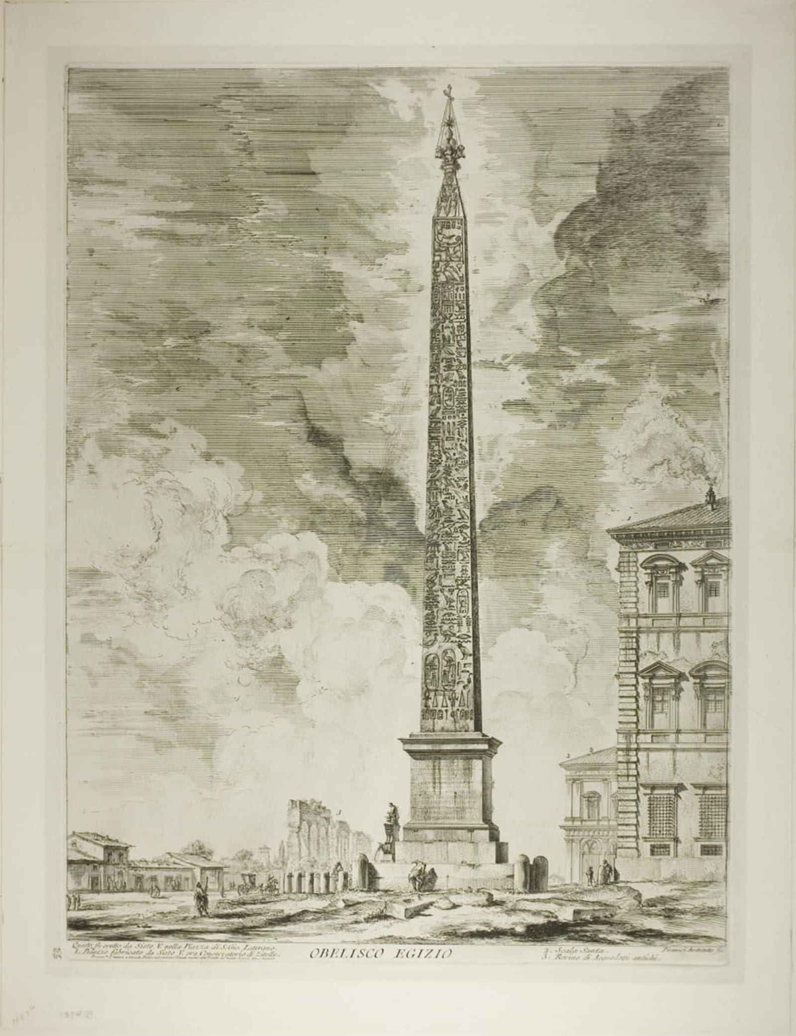 POSTERIIk Vintage Classic Picture Landscape Artwork Egyptian Obelisk This Was Erected by Battista Piranesi Portrait Canvas Painting for Office Home Decor 60x90cm