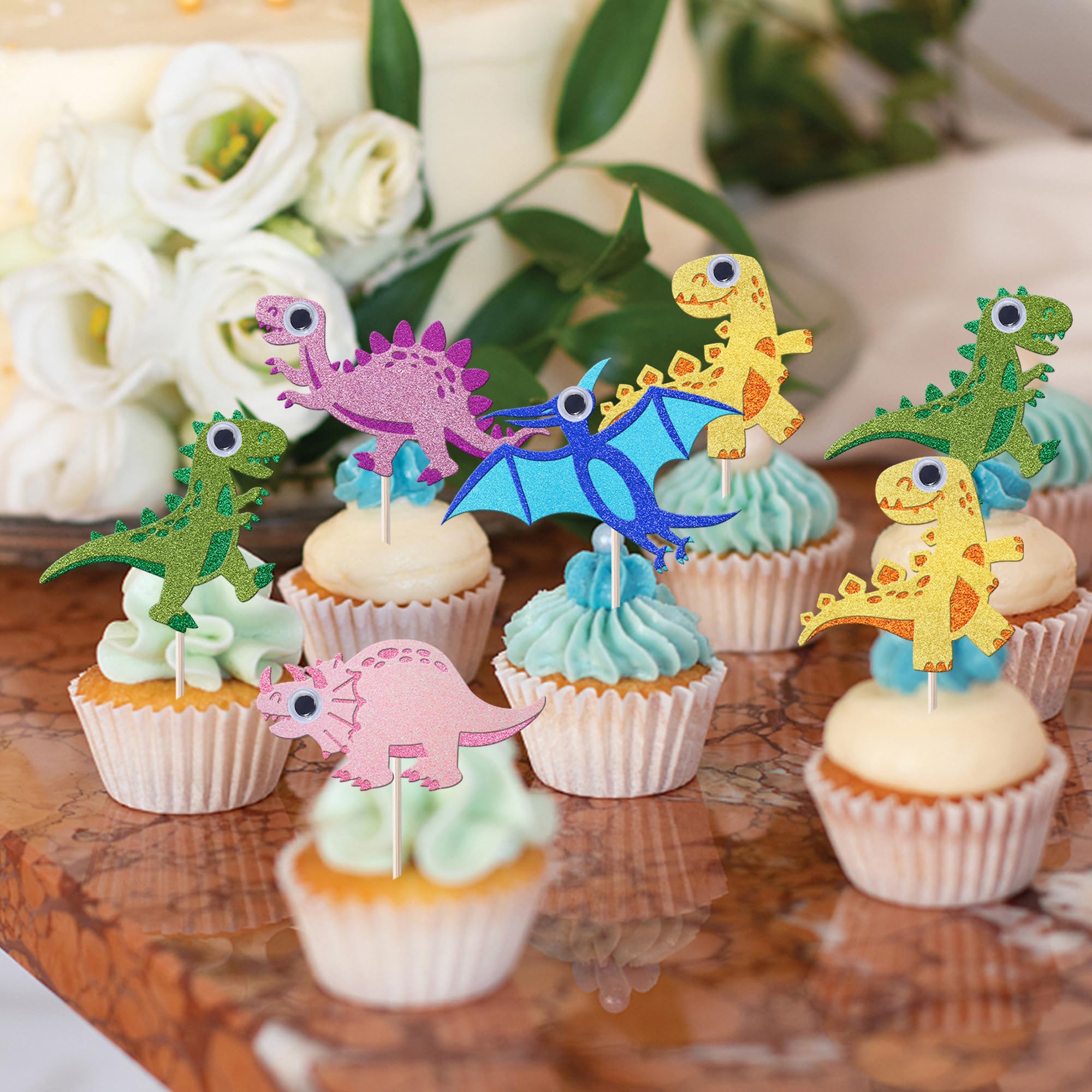 Caissettes à Cupcakes Dino FunCakes - Lot De 48, Papier Sulfurisé, Motif Dinosaures Verts
