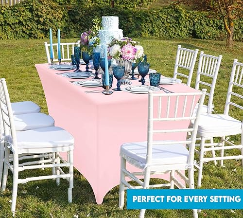 Miniatura 7 de Utopia Kitchen Paquete de 2 manteles elásticos, lavables y resistentes a las arrugas, de elastano, rectangular, 72 pulgadas de largo x 30 pulgadas