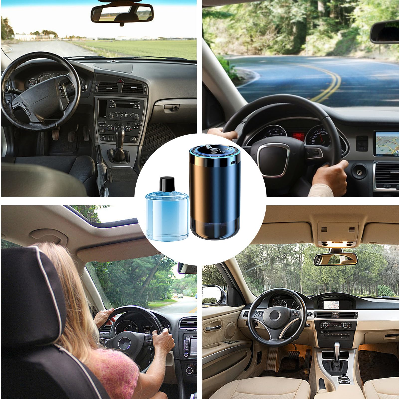 Profumatore Auto Elimina Odori Diffusore Deodorante Ambienti Aromi Intelligenti Proiettore Starlight 5 Modalità