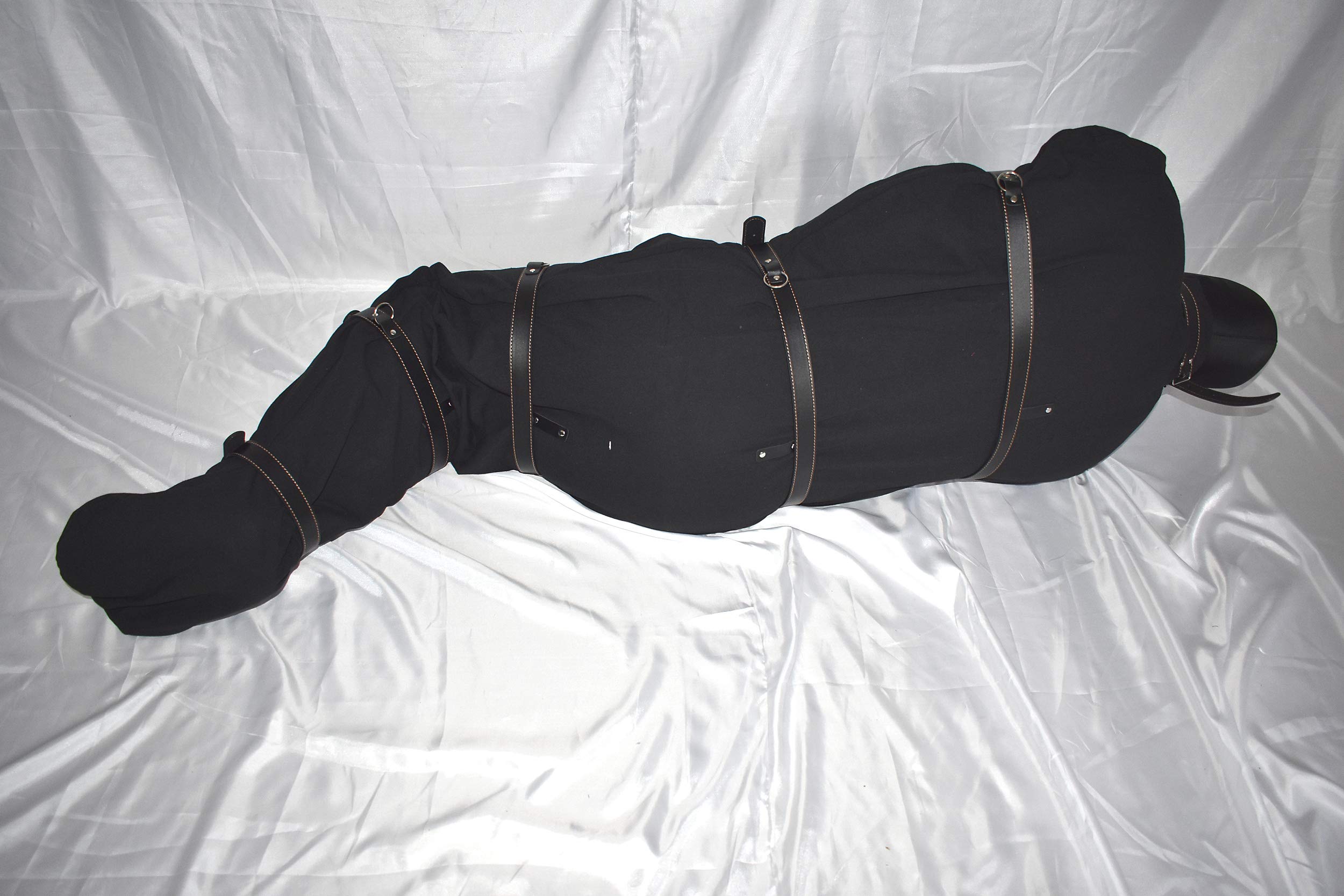 Sac d'entrave BDSM en Coton avec Sangles – Sac de Couchage Bondage pour Tout Le Corps, Camisole de Force avec Fermeture éclair, jusqu'à 185 cm, Accessoires SM