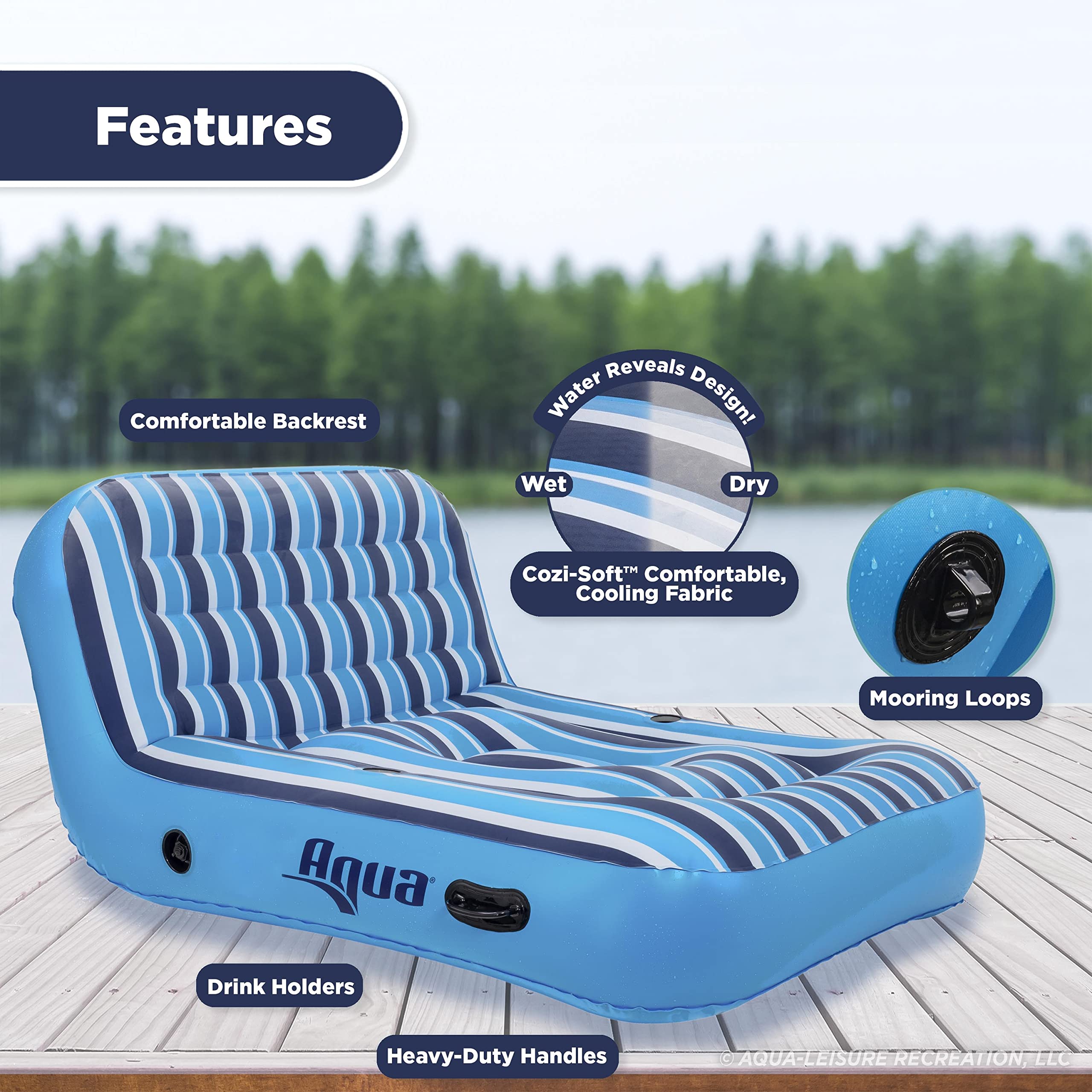 Buy Aqua Floating Pool Chair & Lake Raft with Pillow 2