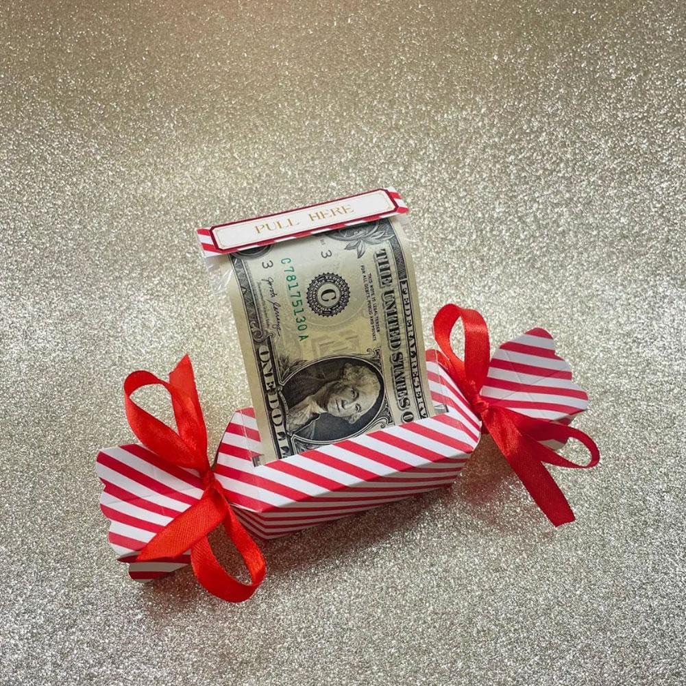 Pochette surprise Noël argent liquide boîte cadeau carte extractible porte-espèces boîte à billets rouge