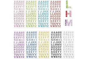 9 Sheets 0.6" Self-Adhesive Glitter Alphabet Letter Stickers Rhinestone Crystal